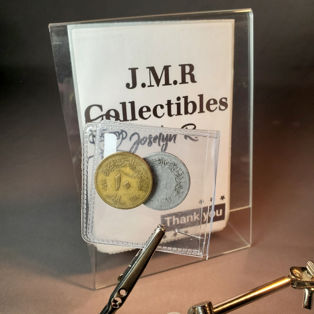 Circulated egyptian 10 milliemes coin set of 2 Aluminium & Aluminium bronze